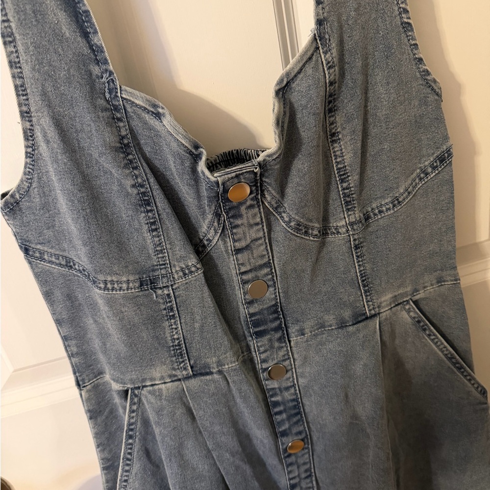 Blue Denim Button-Down Dress - Picture 3 of 5